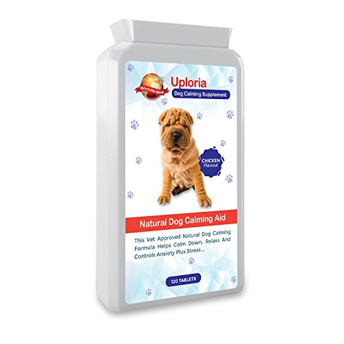 Uploria Pet World Comprimidos Calmantes para Perros 120 Comprimidos con Sabor A Pollo Relajante De Acción Rápida & Alivio De La Ansiedad para Perros Ansiosos