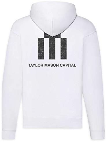 Urban Backwoods Taylor Mason Capital Sudadera con Capucha Y Cremallera para Hombre Zipper Hoodie Blanco Talla 2XL