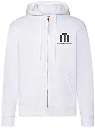 Urban Backwoods Taylor Mason Capital Sudadera con Capucha Y Cremallera para Hombre Zipper Hoodie Blanco Talla 2XL