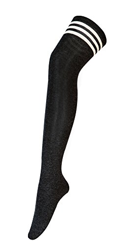 Urban GoCo Calcetines Hasta la Rodilla Algodón Medias Mujer Rayure Piernas Calientes-Conjunto de 3 pares (Modelo B)