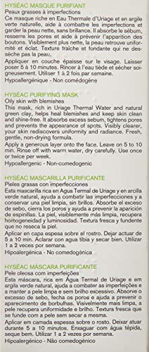 Uriage hyseac Purificación máscara para huellas de piel con imperfecciones, 50 ml