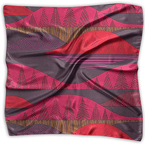 Uridy Pañuelo de raso cuadrado La montaña Seda como pañuelos ligeros Pañuelo para la cabeza Chal Pañuelo en la cabeza