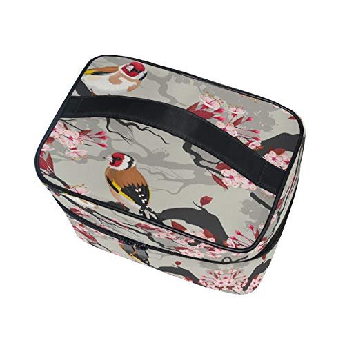 Urraca De Flor De Ciruelo Organizador Bolsa de Cosméticos Bolsas Neceseres de Maquillaje Estuche de Aseo de Tocador para Mujeres Señoras Niñas