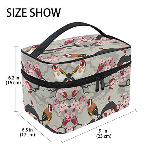 Urraca De Flor De Ciruelo Organizador Bolsa de Cosméticos Bolsas Neceseres de Maquillaje Estuche de Aseo de Tocador para Mujeres Señoras Niñas