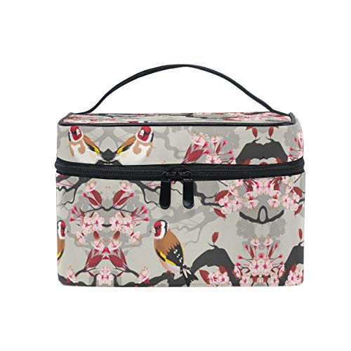 Urraca De Flor De Ciruelo Organizador Bolsa de Cosméticos Bolsas Neceseres de Maquillaje Estuche de Aseo de Tocador para Mujeres Señoras Niñas