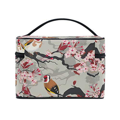 Urraca De Flor De Ciruelo Organizador Bolsa de Cosméticos Bolsas Neceseres de Maquillaje Estuche de Aseo de Tocador para Mujeres Señoras Niñas