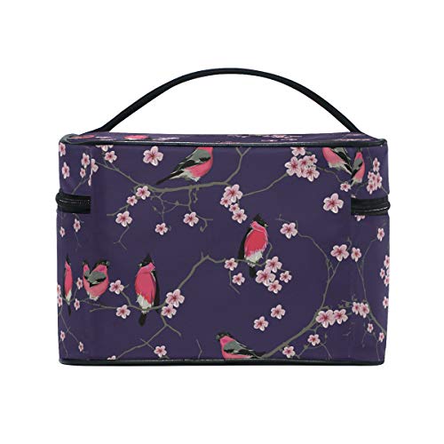 Urraca Pájaro Ciruela Flor Organizador Bolsa de Cosméticos Bolsas Neceseres de Maquillaje Estuche de Aseo de Tocador para Mujeres Señoras Niñas