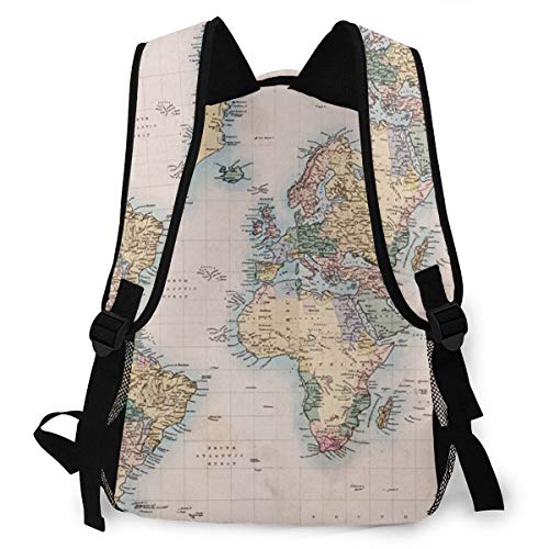 Urspr ngliche Alte Handfarbkartenwelt Unisex Escuela Mochila Informal Campus Mochila Escolar Viaje Escuela Secundaria Mochila Mochila