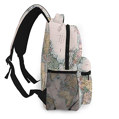Urspr ngliche Alte Handfarbkartenwelt Unisex Escuela Mochila Informal Campus Mochila Escolar Viaje Escuela Secundaria Mochila Mochila