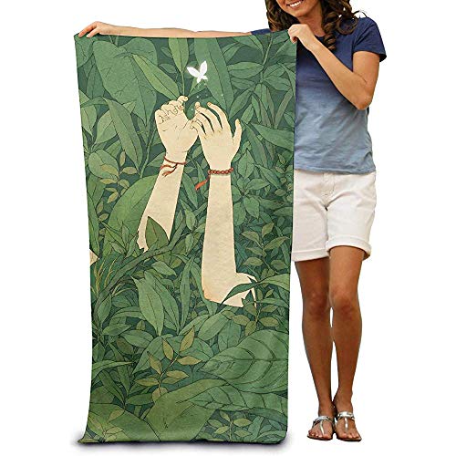 utong Toallas de Playa 100% algodón 80x130cm Toalla de Secado rápido para Nadadores Manta de Playa de Madera Verde