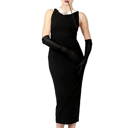 Utopiat icónico Vestido Negro de algodón para Mujer Inspirado en el Estilo Audrey Hepburn (S, sin Caja de Regalo)