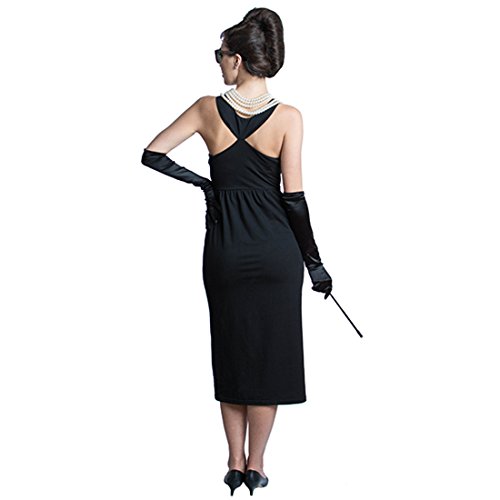 Utopiat icónico Vestido Negro de algodón para Mujer Inspirado en el Estilo Audrey Hepburn (S, sin Caja de Regalo)