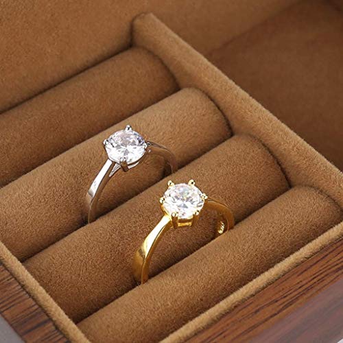 Uziqueif Joyero de Viaje de Madera Maciza Pendientes del Perno Prisionero de la Mano de la joyería del Anillo de Almacenamiento portátil Caja de Joyas de Dolor no Caja compacta sólida Madera,F