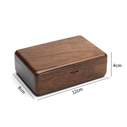 Uziqueif Joyero de Viaje de Madera Maciza Pendientes del Perno Prisionero de la Mano de la joyería del Anillo de Almacenamiento portátil Caja de Joyas de Dolor no Caja compacta sólida Madera,F