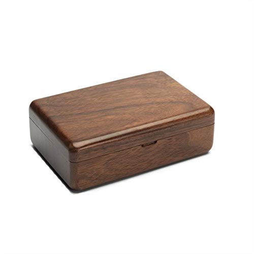 Uziqueif Joyero de Viaje de Madera Maciza Pendientes del Perno Prisionero de la Mano de la joyería del Anillo de Almacenamiento portátil Caja de Joyas de Dolor no Caja compacta sólida Madera,F
