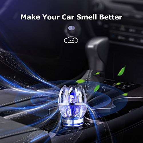VADIV Purificador de Aire Ionizador para Coche 12V, Desodorante Purificador Ionizador Portátil Elimina el Humo, Olor de Mascotas, Polvo- Azul (sin Perfume)