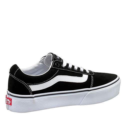 Vans Ward Platform Canvas Zapatillas Mujer, Negro (Canvas) Black/White 187), 41 EU (7.5 UK)