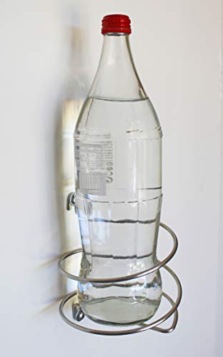 Vardesign Soporte Pared Latas y Botellas Dispensador Gel Desinfectante Manos Botellero Individual Acero Inoxidable 316 Pulido Resistente y Robusto