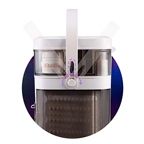 VBARV Caja de Acabado de Escritorio de cosméticos: Vitrina de Almacenamiento de Joyas y cosméticos, con Espejo de Maquillaje con iluminación LED, Muy Adecuado para el baño y el tocador