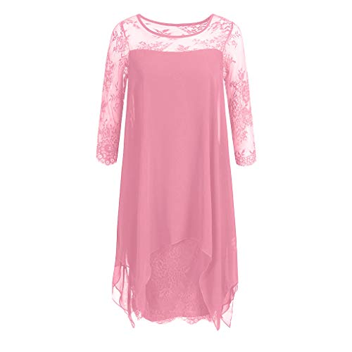 Vectry Liquidación Venta Rebajas Vestidos De Fiesta Vestidos Liso Vestidos Casual Vestidos para Boda Vestidos Sin Manga Vestidos Calado Vestido De Encaje (_Rosa Claro, Small)