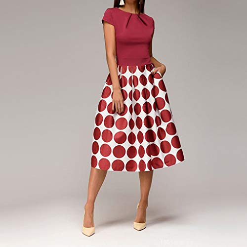 Vectry Vestidos Vestidos Mujer Casual Verano Vestidos Sexys Y Elegantes Moda Mujer 2019 Rebajas Vestidos Vestidos De Mujer Verano Vestidos De Fiesta para Comuniones Vestidos (_Rojo, XXL)