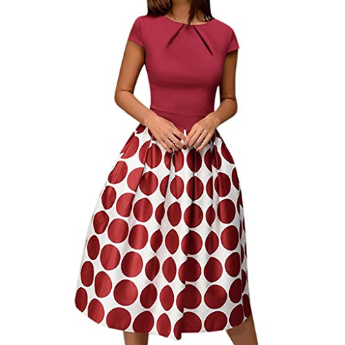 Vectry Vestidos Vestidos Mujer Casual Verano Vestidos Sexys Y Elegantes Moda Mujer 2019 Rebajas Vestidos Vestidos De Mujer Verano Vestidos De Fiesta para Comuniones Vestidos (_Rojo, XXL)
