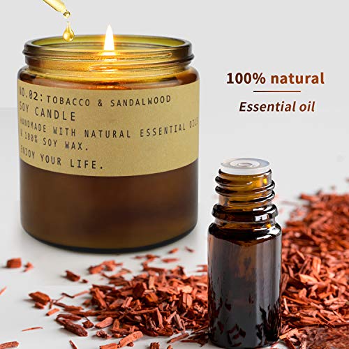 Velas aromáticas de TOFU, cera de soja natural con aceites esenciales, regalo para mujeres, 1 paquete (tabaco de teca)