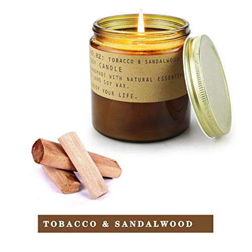 Velas aromáticas de TOFU, cera de soja natural con aceites esenciales, regalo para mujeres, 1 paquete (tabaco de teca)