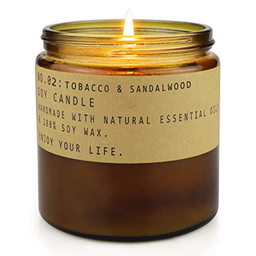 Velas aromáticas de TOFU, cera de soja natural con aceites esenciales, regalo para mujeres, 1 paquete (tabaco de teca)