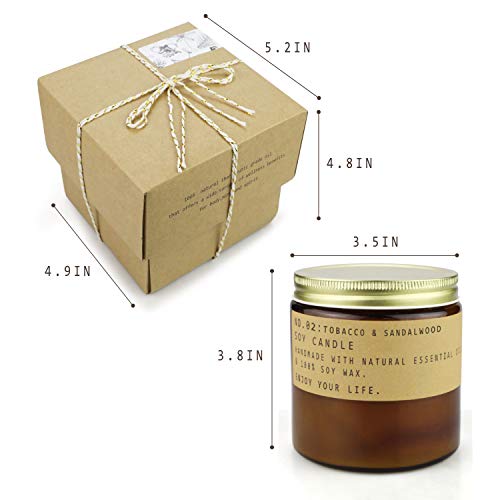 Velas aromáticas de TOFU, cera de soja natural con aceites esenciales, regalo para mujeres, 1 paquete (tabaco de teca)