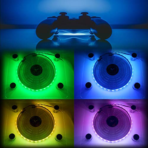 Ventilador Wowled con LED RGB, por USB, soporte refrigerador para PS4, Playstation 4, accesorio con minicontrolador para consola o portÃ¡til