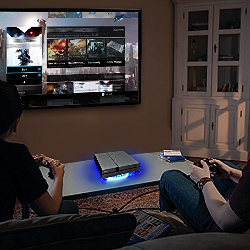 Ventilador Wowled con LED RGB, por USB, soporte refrigerador para PS4, Playstation 4, accesorio con minicontrolador para consola o portÃ¡til