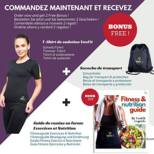 VeoFit Camiseta de Sudoración Adelgazante - Tonifica los Brazos, el Abdomen y Las Caderas para una Piel más Firme y una Silueta estilizada – S-XXXL, Talla XL