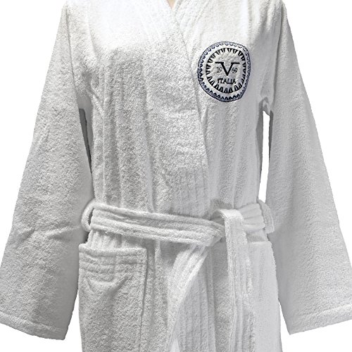 Versace 1969 Hombres Albornoz, Rizo, Blanco, 30 x 30 x 30 cm