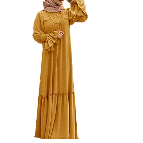 Vestido musulmán negro elegante vestido islámico de la ropa de moda Bangladesh vestido de noche largo Hijab Naranja naranja XXL