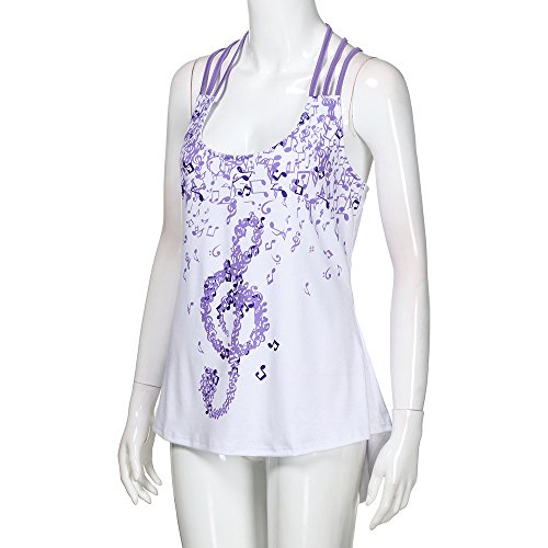 Vestidos de Mujer Chaleco sin Mangas Top Alto Bajo Camisetas sin Mangas Notas Camisetas sin Mangas con Tirantes-POLP Camiseta de Tirantes para Mujer Sexy Camisola Verano Talla Grandes Casual Fiesta