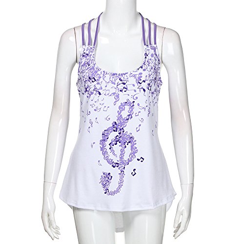 Vestidos de Mujer Chaleco sin Mangas Top Alto Bajo Camisetas sin Mangas Notas Camisetas sin Mangas con Tirantes-POLP Camiseta de Tirantes para Mujer Sexy Camisola Verano Talla Grandes Casual Fiesta