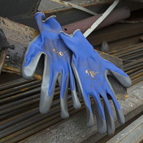 Vgo 10-Pares Guantes Nitrilo, Guantes de Jardinería y Guantes de Trabajo Multifuncionales (Azul, Talla 8/M, NT2110)