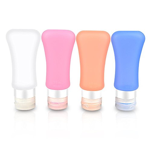 Viajes de silicona botellas set, dia de San Valentin regalos, partysky botella de viaje a prueba de fugas (89ml) para shampoo, locion, crema solar, artículos de tocador, conditioner Airline aprobado