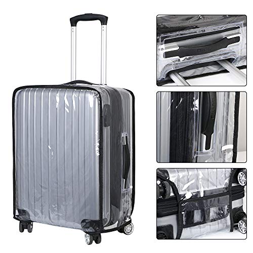 Vicloon Funda de Maleta, 24-Pulgadas Cubierta de Maleta Protector de Equipaje, Material de PVC Transparente Viajar Protector de Equipaje, Reutilizable, Lavable, Impermeable y a Prueba de Polvo