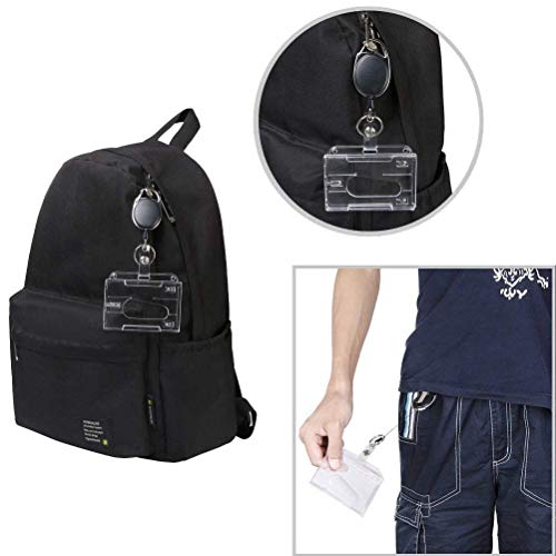 Vicloon Llaveros Retráctiles de Alta con Funda para Tarjeta,2 Tarjetas de Capacidad,Tarjetero de Doble Cara para Tarjetas de Ldentificación de Oficina,de Autobús