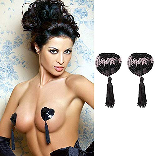 VicSec 1 Par Cubierta de Pezón, Adhesivas Pezoneras Complemento de Disfraz Pegatina de Tetilla para Lencería Sexy