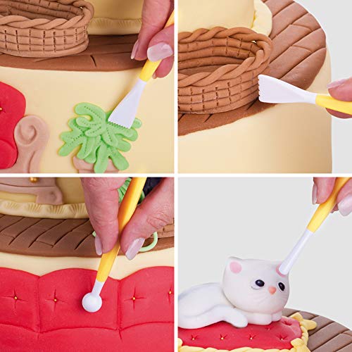 Viesap Juego De Herramientas Para Decoración De Tartas, 108 Pz Herramientas Para Decorar Pasteles Fondant, Cortadores Decoracíon Pasteles Set Incluye Signos De Puntuación, Letras,Números,Rosas,Flores.