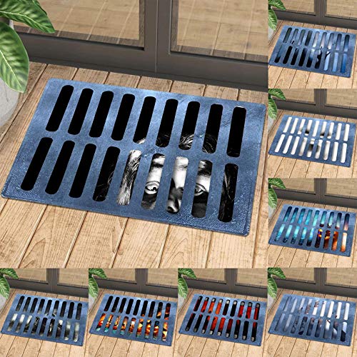 VijTIAN Alfombra Happy Halloween para alcantarillado, alfombra antideslizante para decoración de casa, oficina, cocina, dormitorio, sala de estar y baño, etc. 40 cm x 40 cm (I)