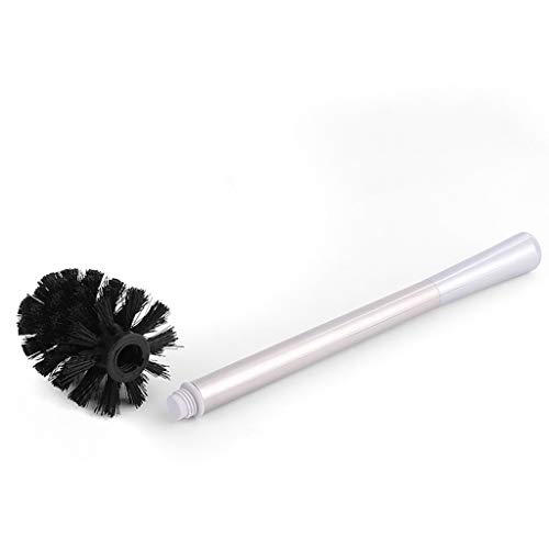 VijTIAN - Juego de escobilla de baño para pared (mango de acero inoxidable, desmontable, antibacteriano, fácil instalación)