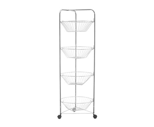 Vily's House Carro Verdulero Redondo, Metal, Cromado Brillante, 90x30x30 cm