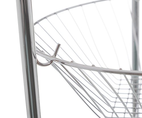 Vily's House Carro Verdulero Redondo, Metal, Cromado Brillante, 90x30x30 cm