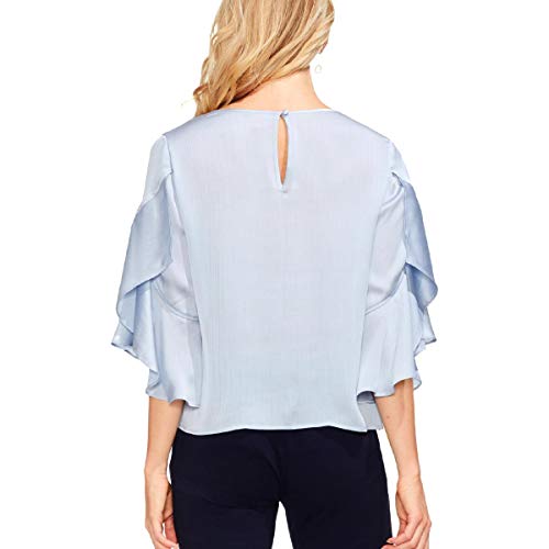 Vince Camuto Womens Satin Ruffled Blouse