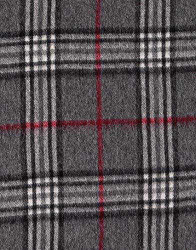 Vincenzo Boretti Bufanda clásica - de lana y cachemira - de cuadros - con flecos gris