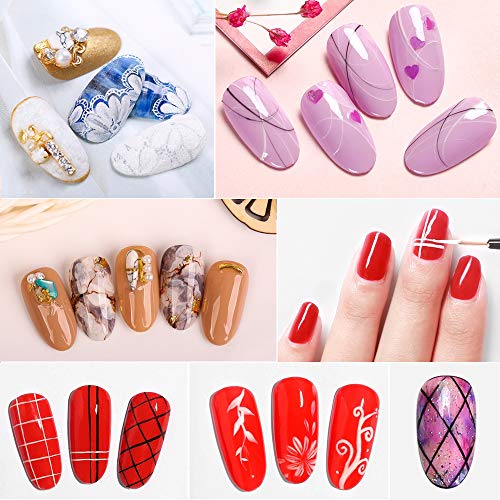 VINFUTUR 10pcs Pincel Uñas Acrílica Brushes Lápices para Decorar Uñas Cepillos Nail Pen Art+Bolígrafo Pluma para Manicura y Diseños de Uñas